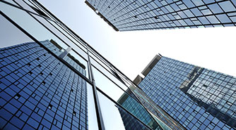 Modern glass buildings