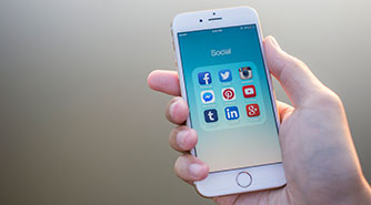 social media icons on smartphone